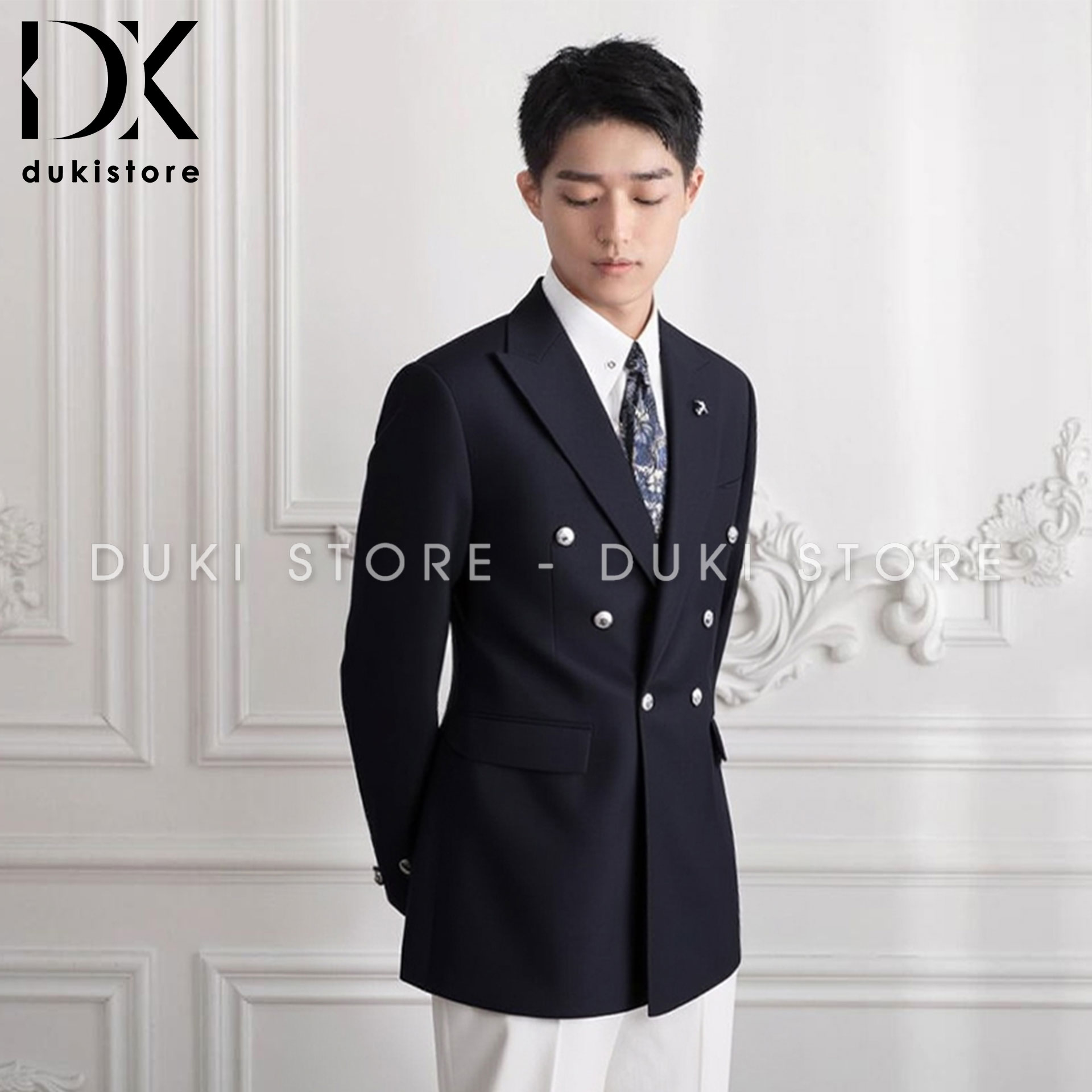 Bộ áo vest nam 6 cúc màu xanh đen cao cấp DKE0129 bo-ao-vest-nam-6-cuc-mau-xanh-den-dep-DKE0129